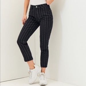 Pin-stripe mom jean